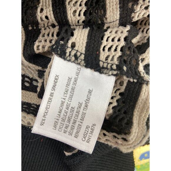 Bylyse Women's Open Front Zip Cardigan Black & Beige Size L - Picture 10 of 10